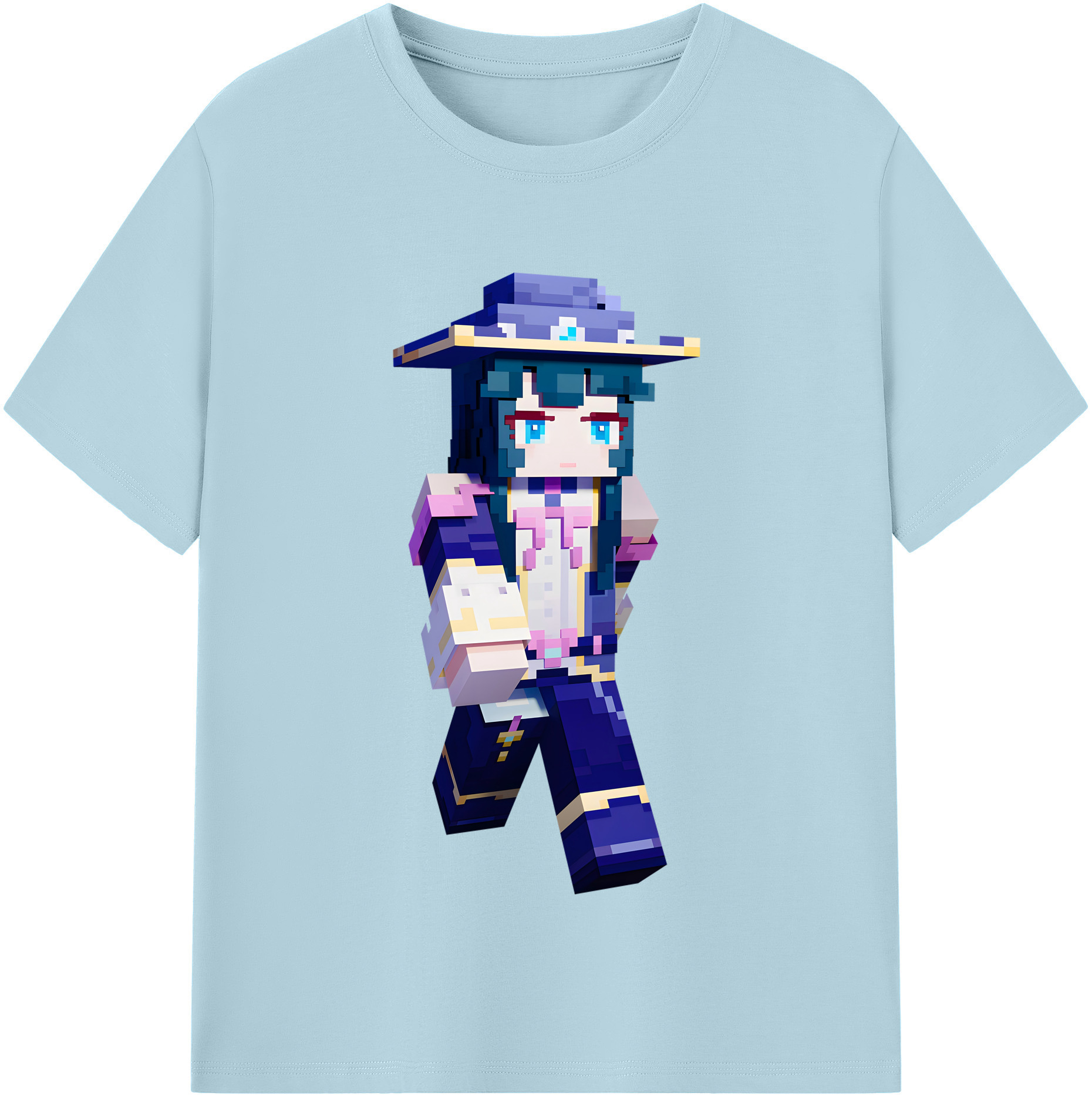 （画像用） マインクラフト ブロックの世界 Minecraft MC Block world 綿100％半袖Tシャツ（フロントプリント）
